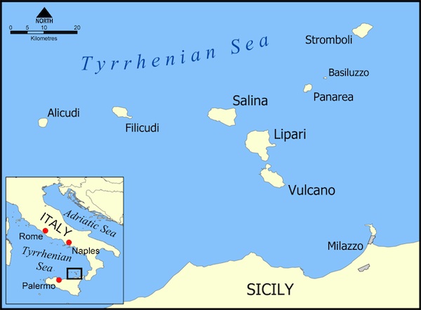 Mappa delle Isole Eolie